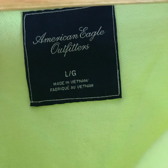 American Eagle Fluorescent Green POLO SHIRT - Picture 3 of 5